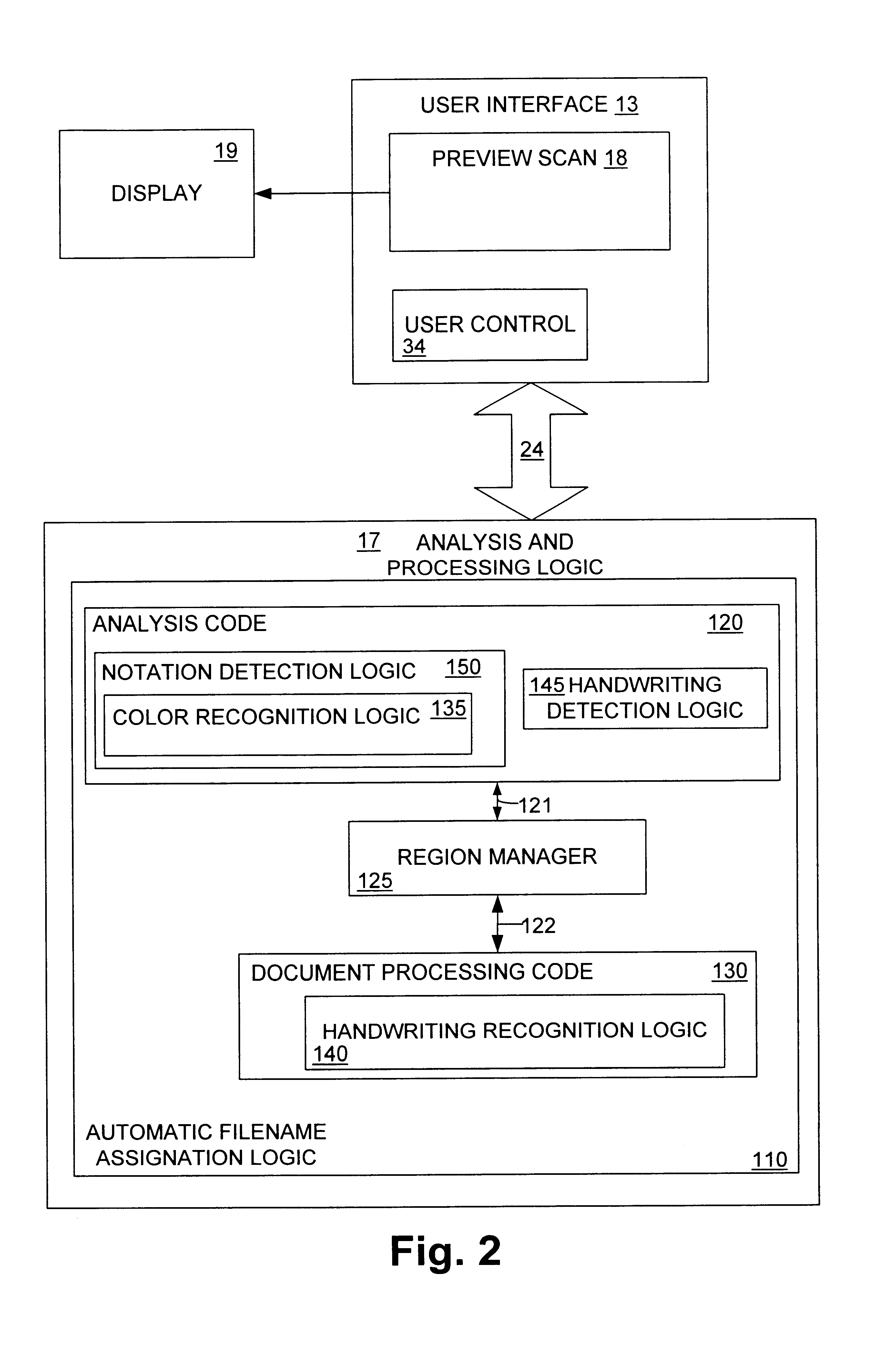 System and method for automatically assigning a filename to a scanned document