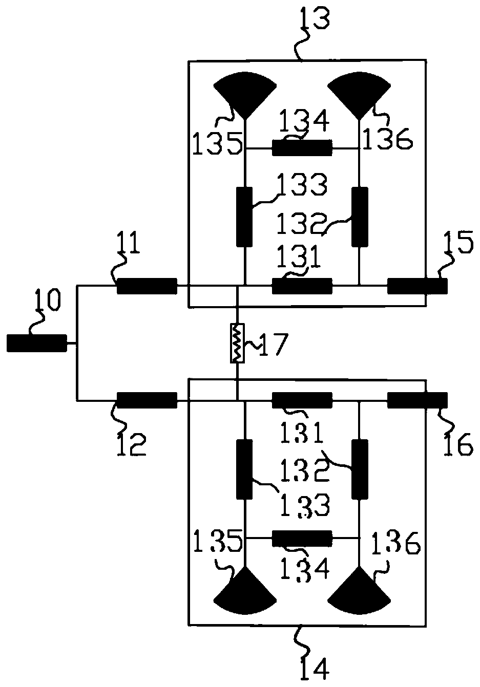 Wilkinson power divider with low insertion loss characteristic