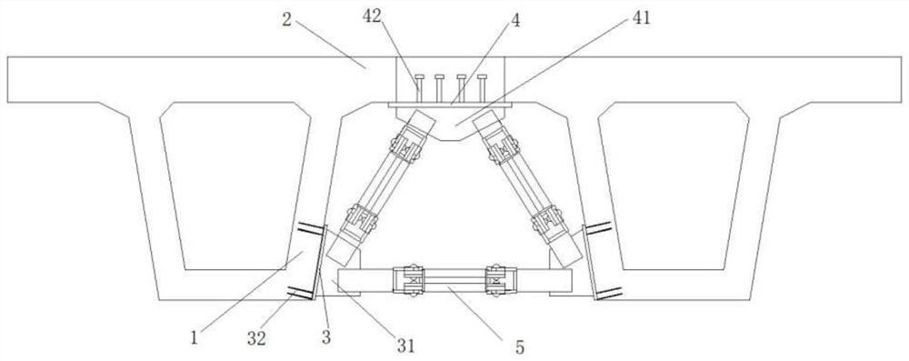 Three-point truss type girder bridge intelligent steel diaphragm