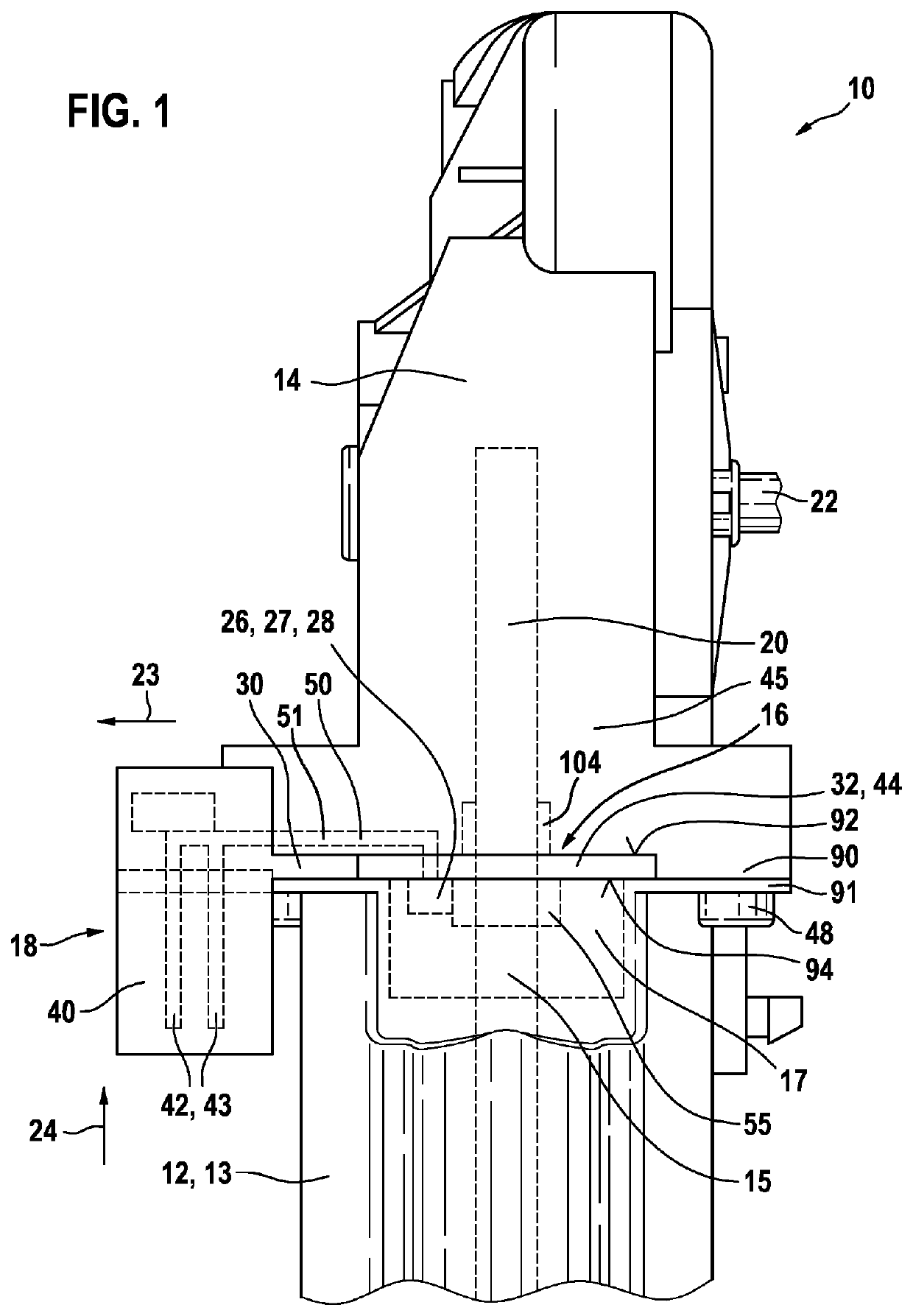 Electric machine with a brush-holding component and a plug module