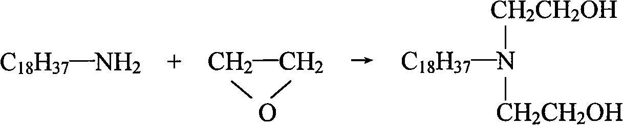 Method for synthesizing octadecyl bi-polyoxyethylene benzyl ammonium chloride