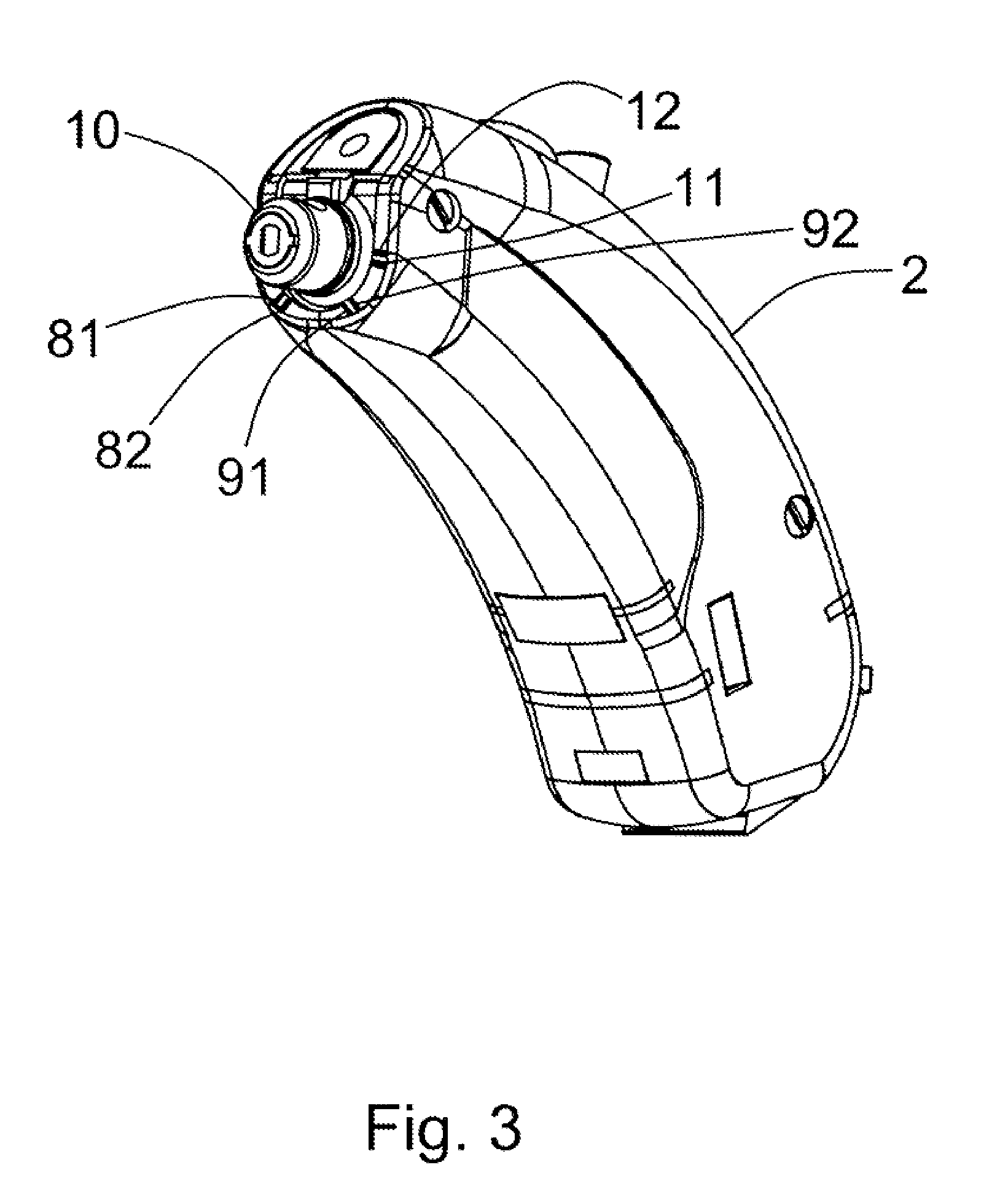 Interchangeable acoustic system for a hearing aid, and a hearing aid