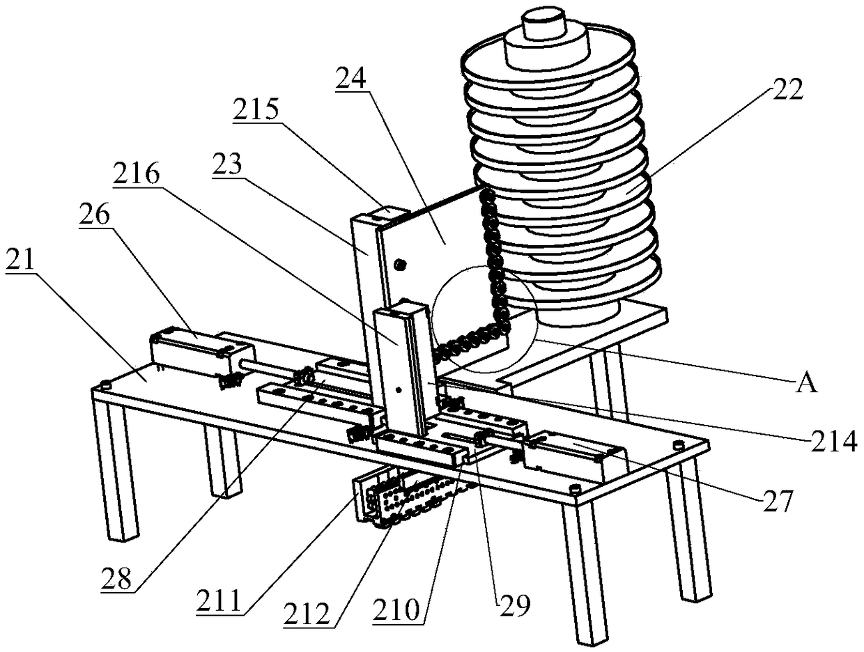 Bead stringing structure of full automatic bead stringing machine