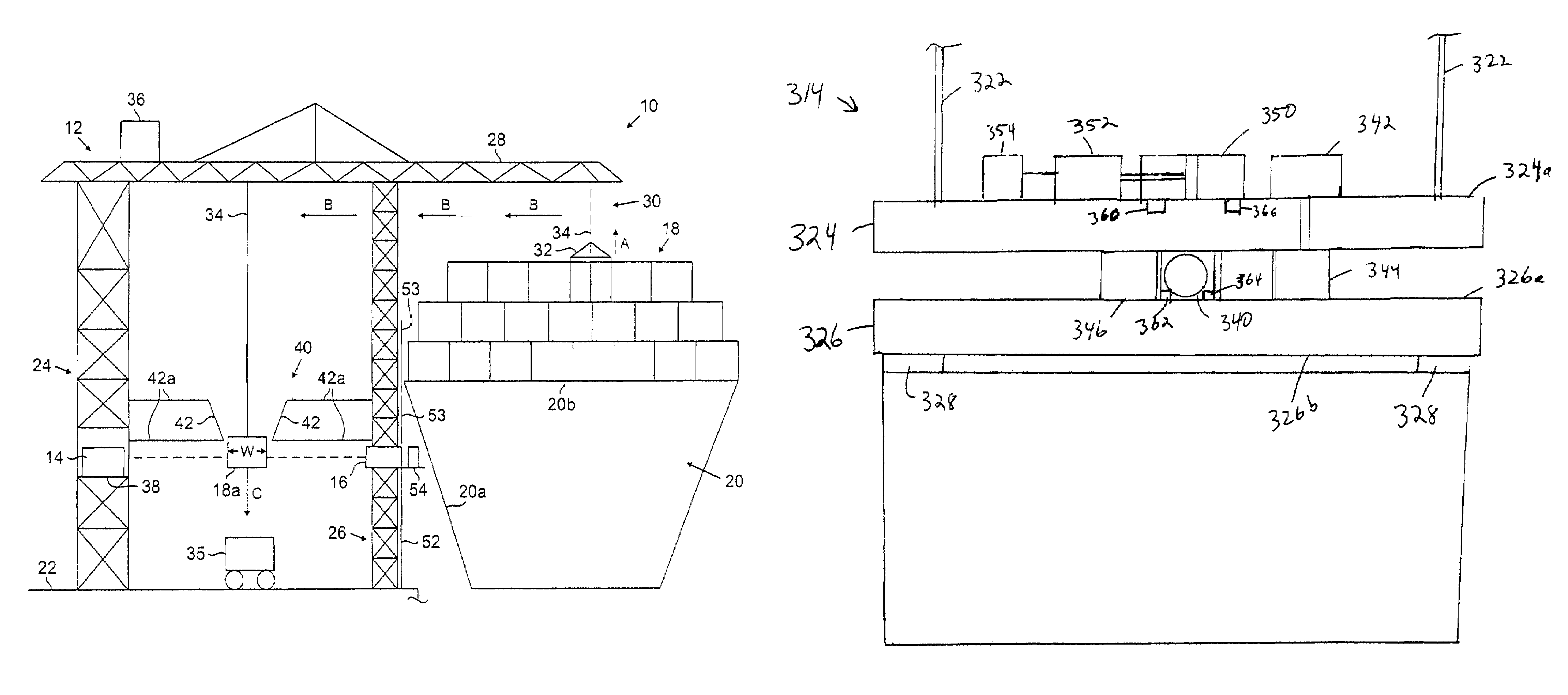 Rotating carriage assembly for use in scanning cargo conveyances transported by a crane