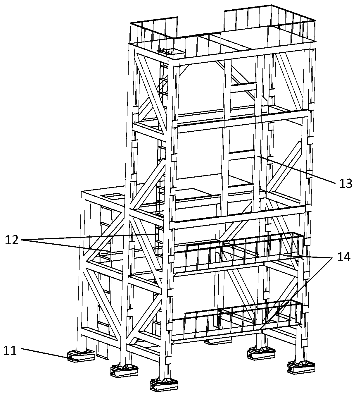 A four-degree-of-freedom vertical installation platform