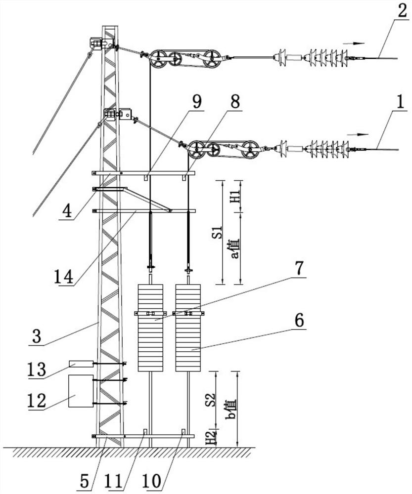 Rail transit overhead line system compensation monitoring device and monitoring method