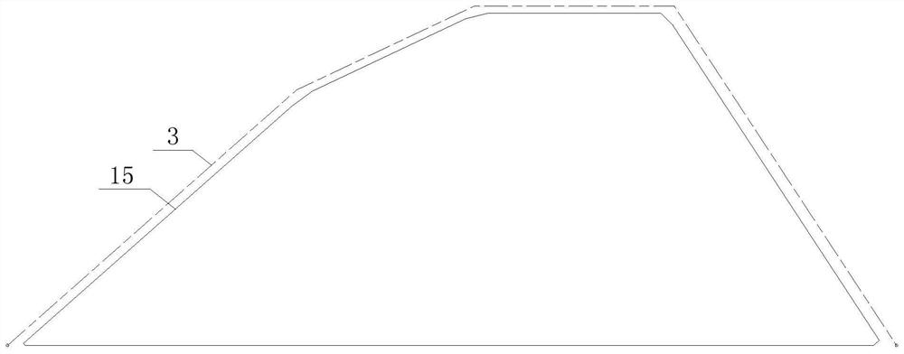 Rockfill dam using seamless faceplate and construction method thereof