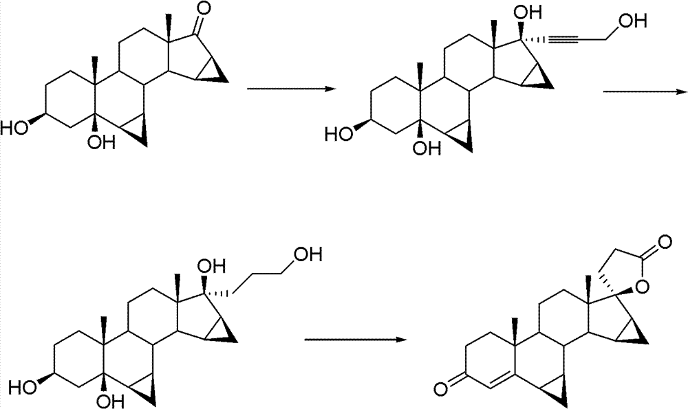 Drospirenone intermediate, and preparation method thereof, application thereof in preparation of drospirenone