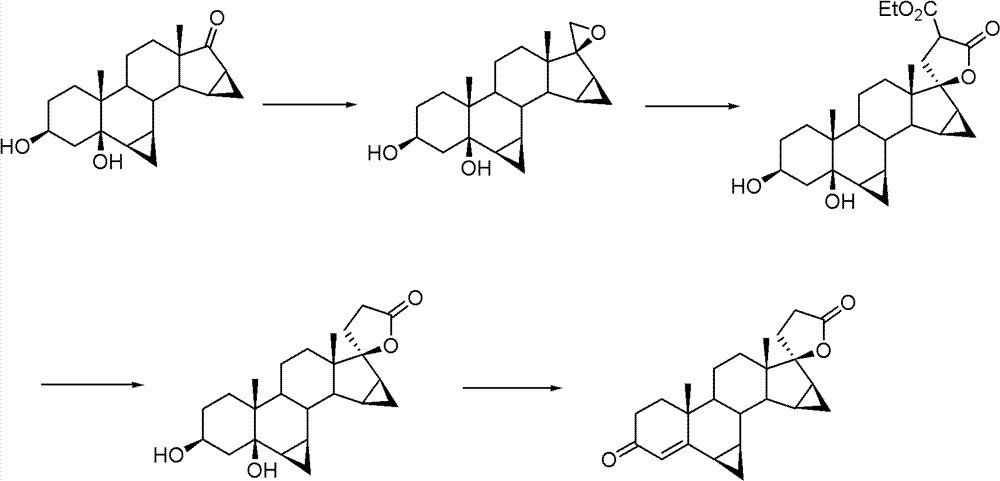 Drospirenone intermediate, and preparation method thereof, application thereof in preparation of drospirenone