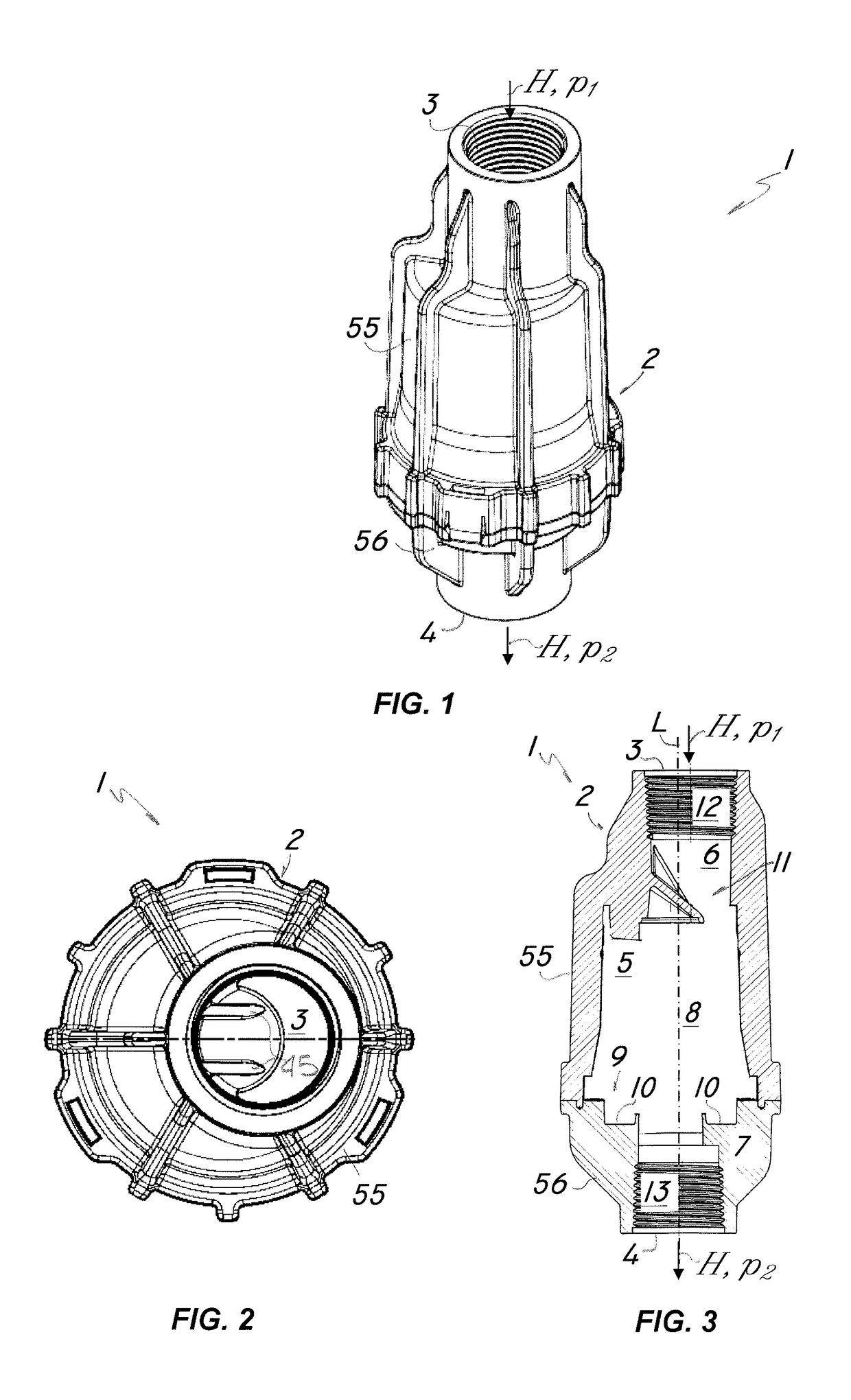 Pressure control device for a liquid