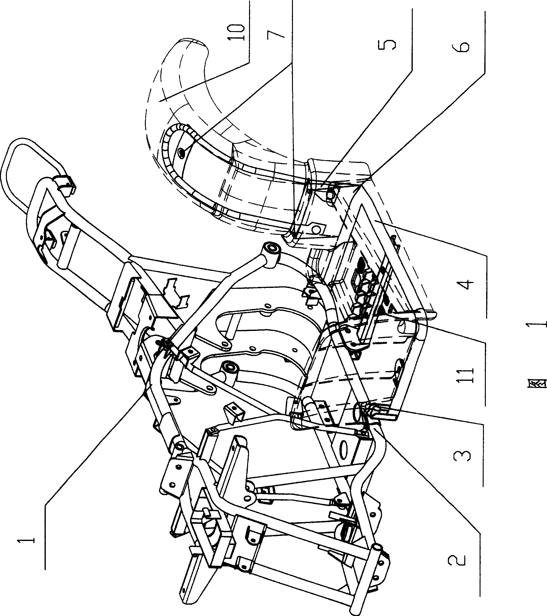 Mounting support for beach vehicle rear bluff board