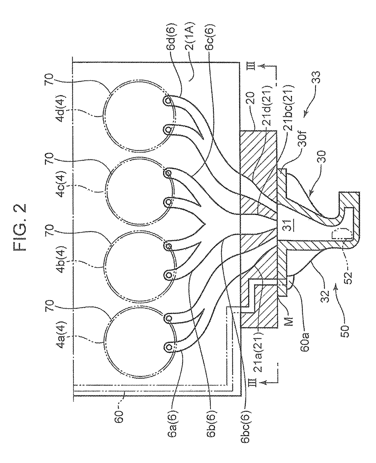 Exhaust device for engine