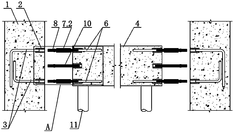 Steel bar connecting method for precast concrete cross beam and precast concrete vertical component