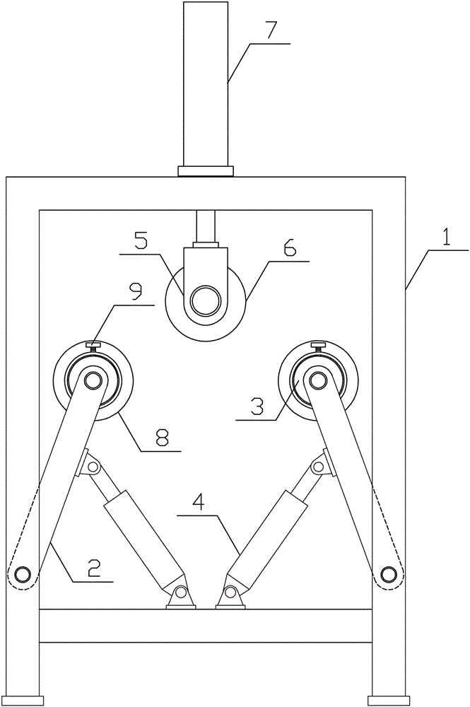 Pressing and rounding mechanism for steel plate