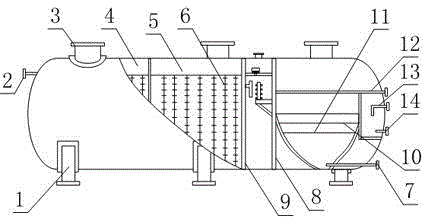 Treatment device capable of reducing volume of sewage treatment system