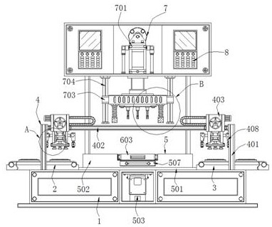 Numerical control punching lathe with dense feeding and discharging structure and facilitating workpiece alignment