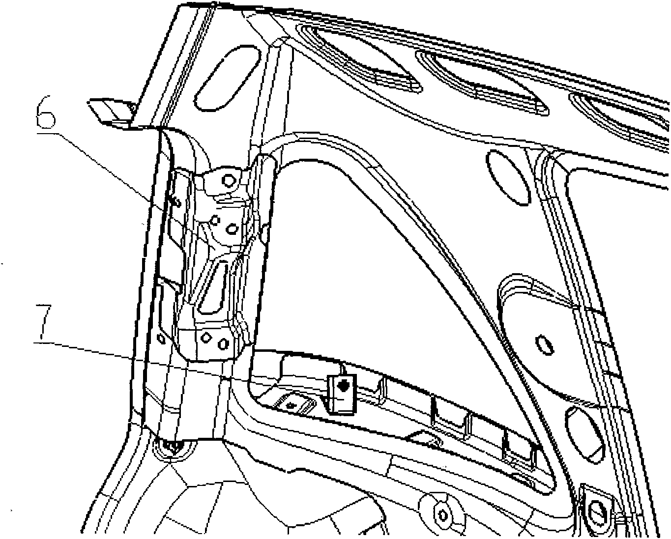 Integrated mounting structure of automobile rear quarter vent and stop lamp