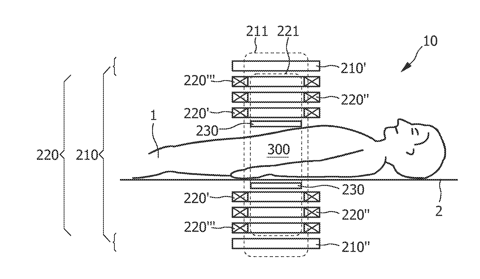 Arrangement and method for influencing and/or detecting magnetic particles