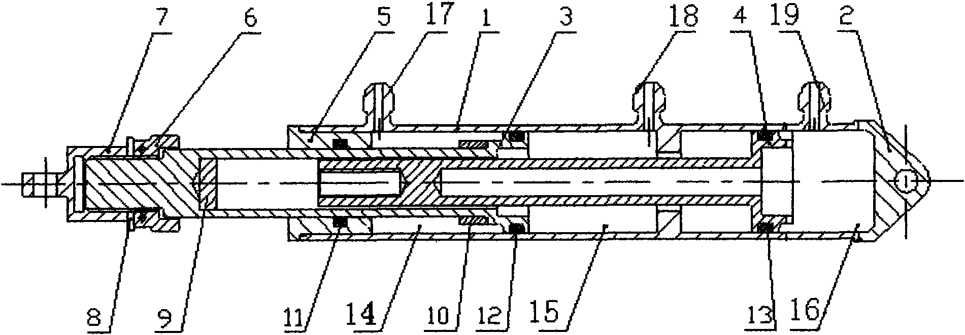 Three-station actuator cylinder structure