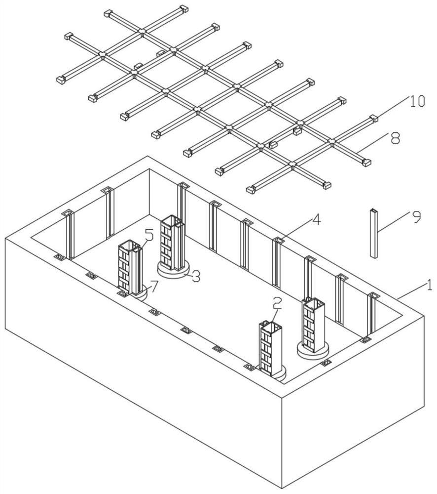 Vertical sliding assembly type foundation pit supporting structure and construction method thereof