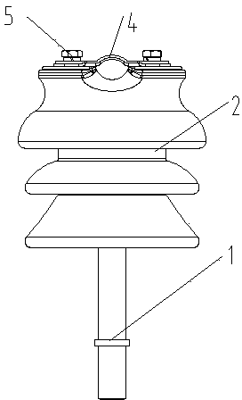 High-pressure pin insulator with fixed wire fitting