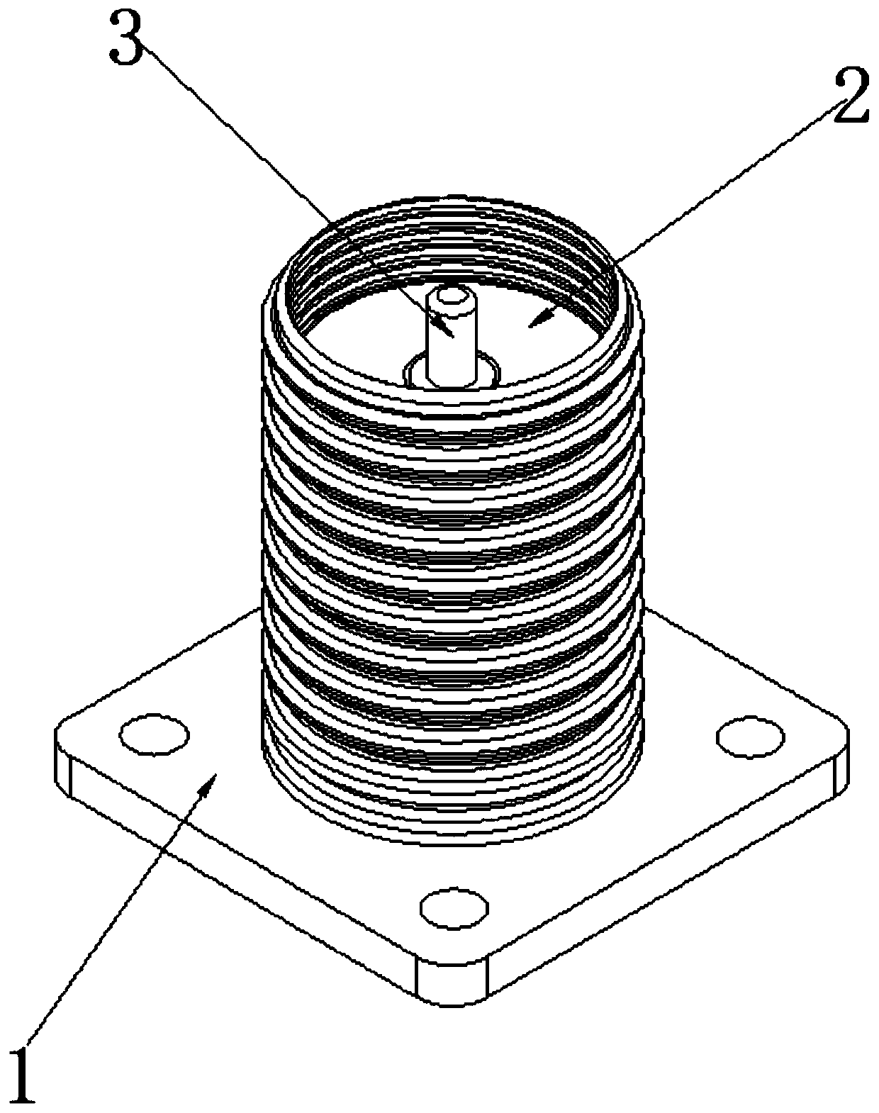 Production process of radio frequency coaxial connector for antenna connection