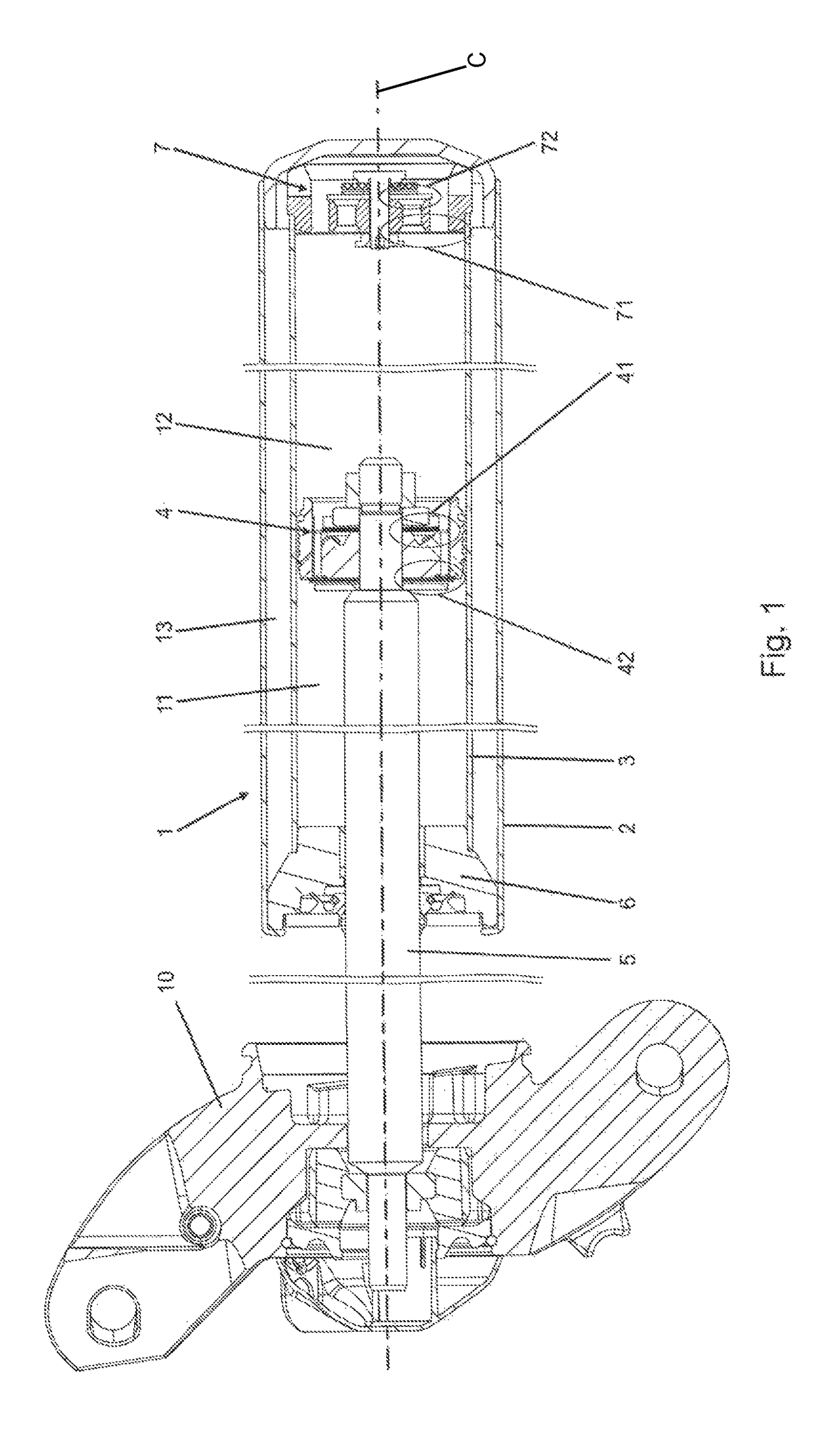 Twin-tube hydraulic damper with a vibration suppressing device
