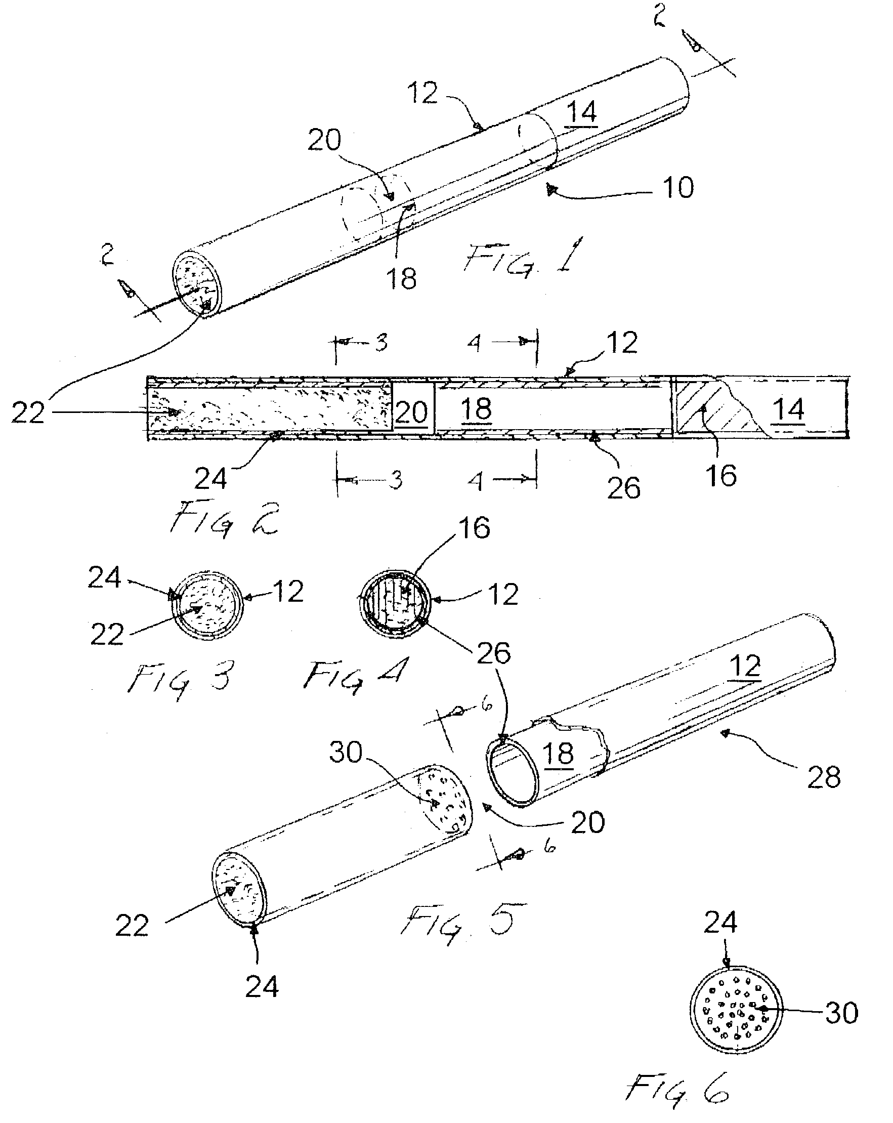 Selectively tobacco shortened cigarette and method of use