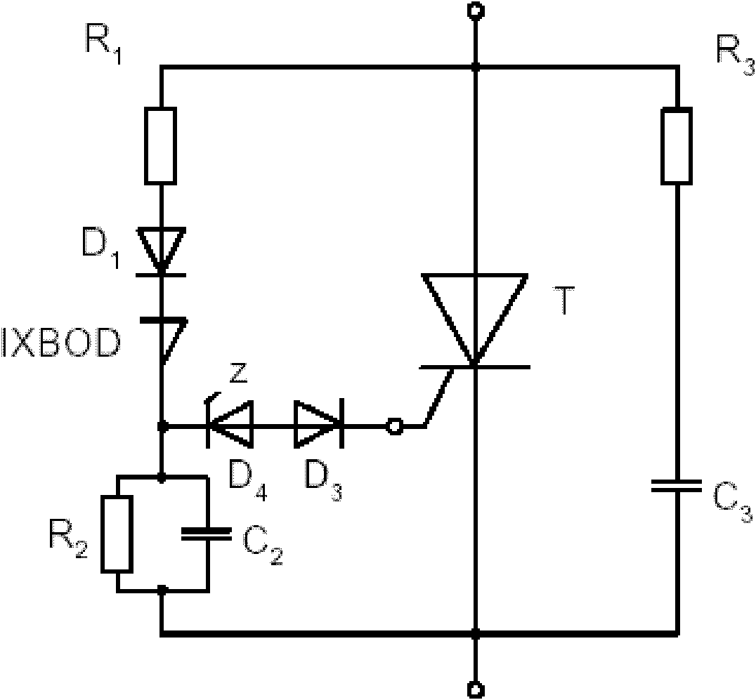 High-capacity capacitor overvoltage protection circuit adopting BOD (bistable optical device) element