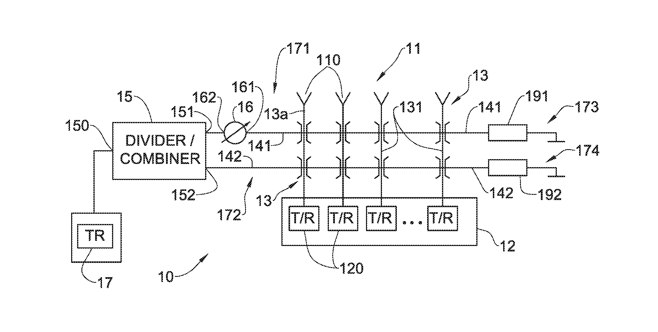 Calibration network for a phased array antenna