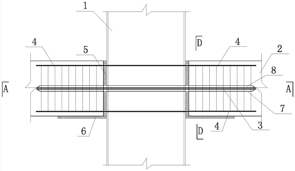 Composite joints of square and rectangular concrete-filled steel tube columns in concrete beams connected by prestressed and ordinary steel bars