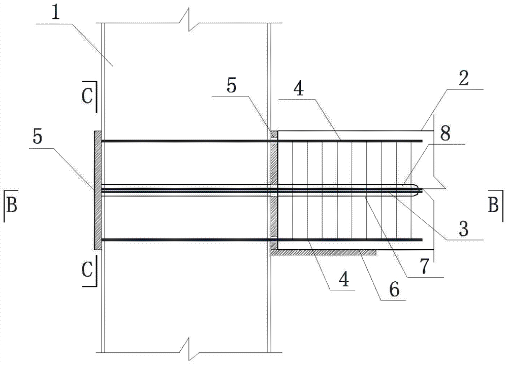 Composite joints of square and rectangular concrete-filled steel tube columns in concrete beams connected by prestressed and ordinary steel bars