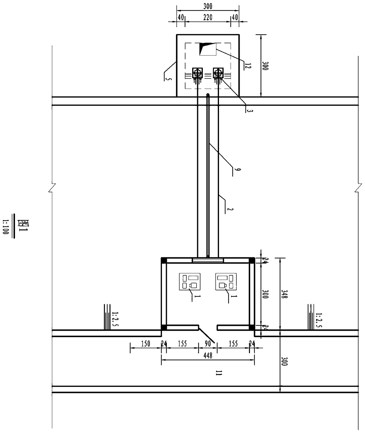 Collapsible cantilever gate type inlet structure for medium and small size reservoir water conveyance tunnel