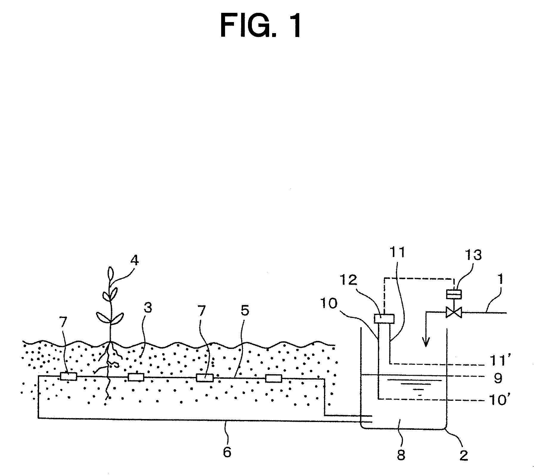 Apparatus for and method of irrigating soil