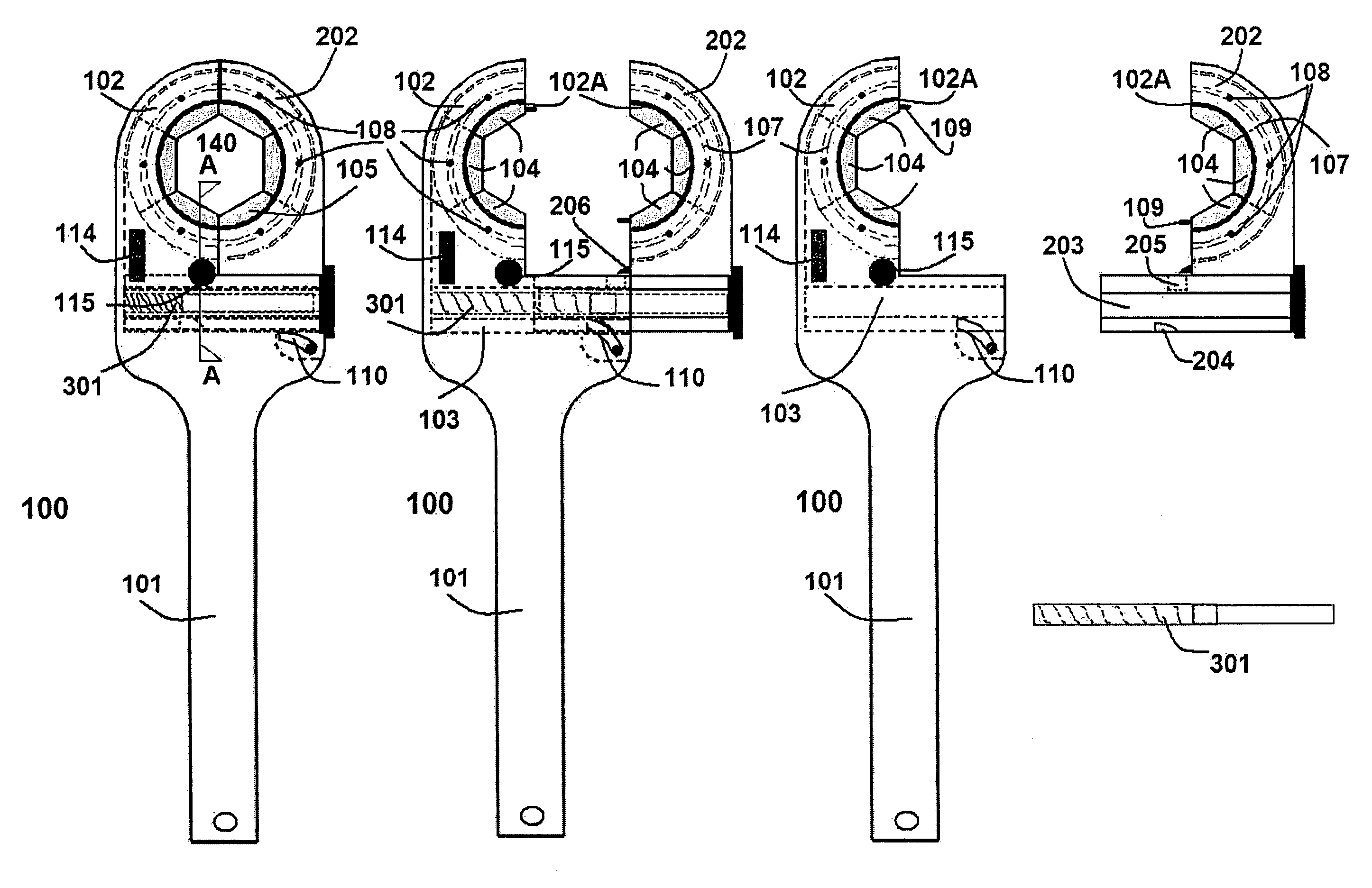 Open end ratchet wrench