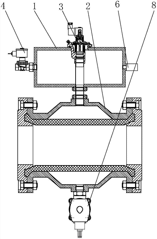 Pipe pressure type explosion suppression valve