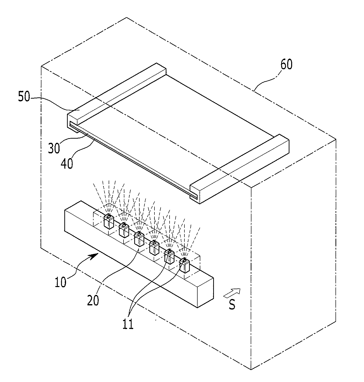 Device and method for depositing organic material