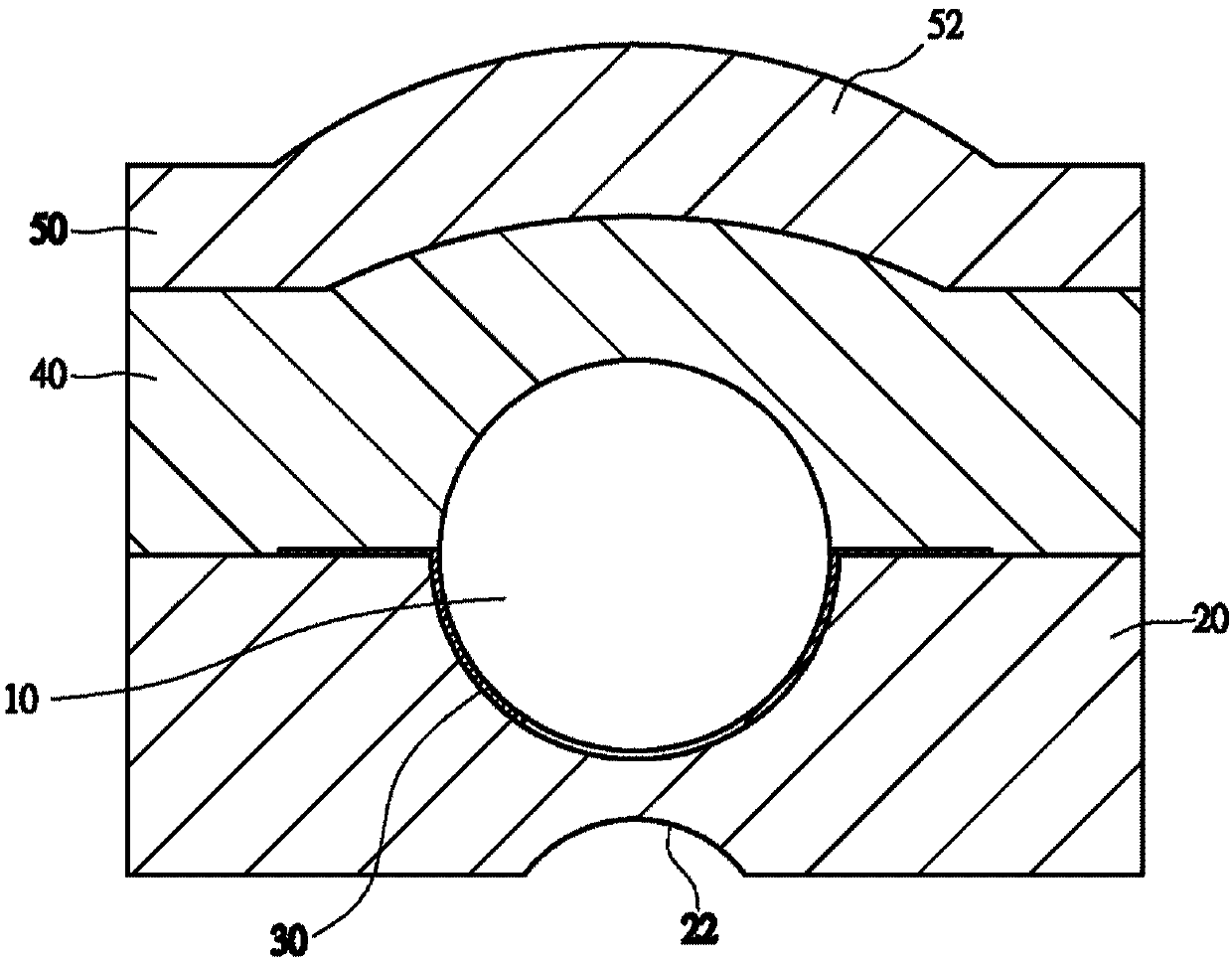 Lens structure made of materials with different refractive indexes