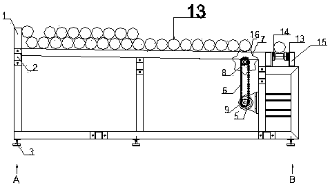 Automatic steel pipe feeding device