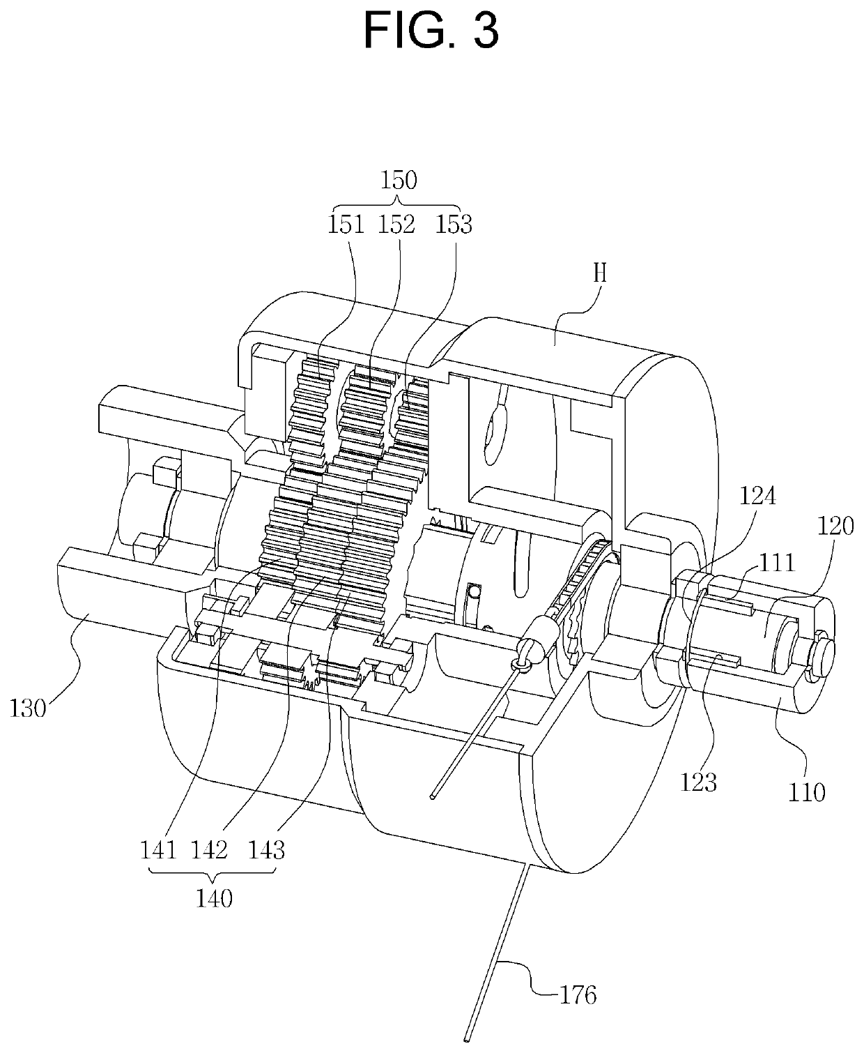 Multi-speed transmission for motor