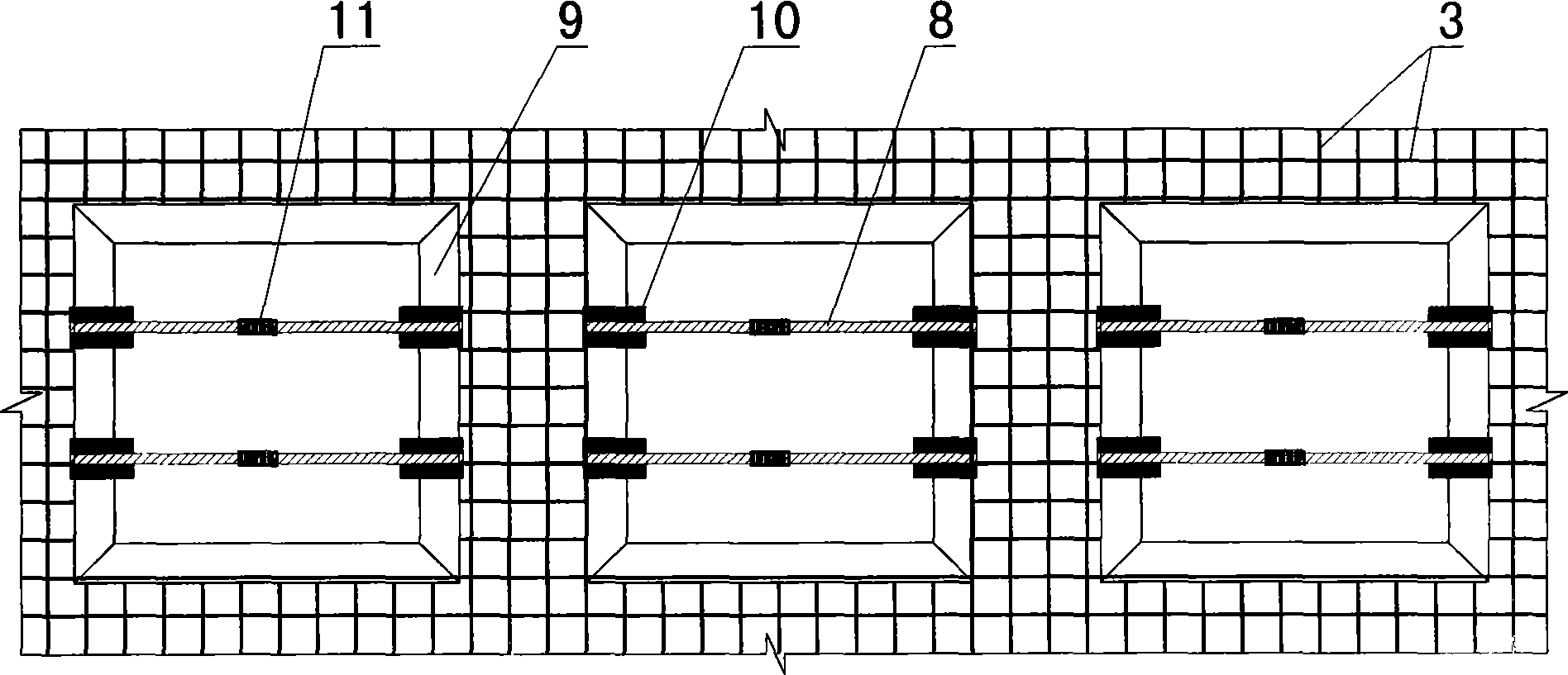 Sectional continuous floating-resistant cast-in-situ hollow slab