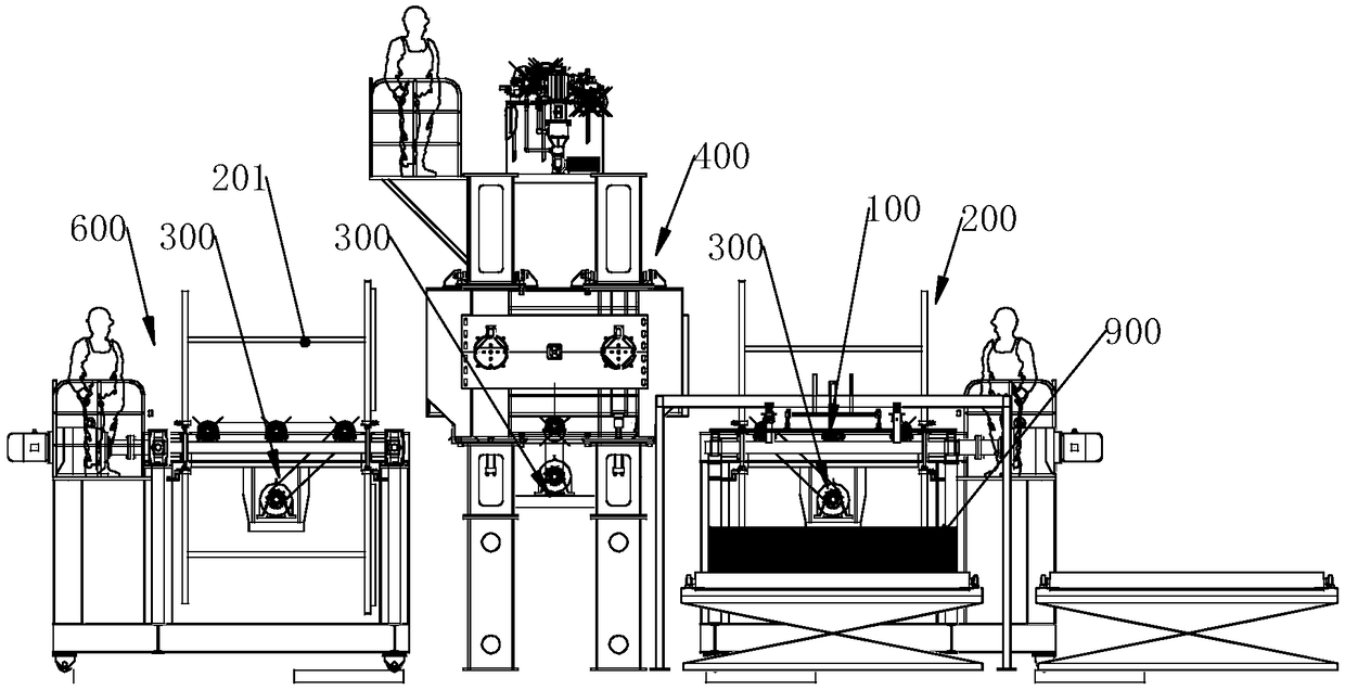 Horizontal hot-pressing machine set