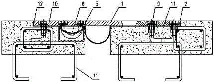 Telescopic device of comb plate type multi-direction deflecting bridge and twisting method