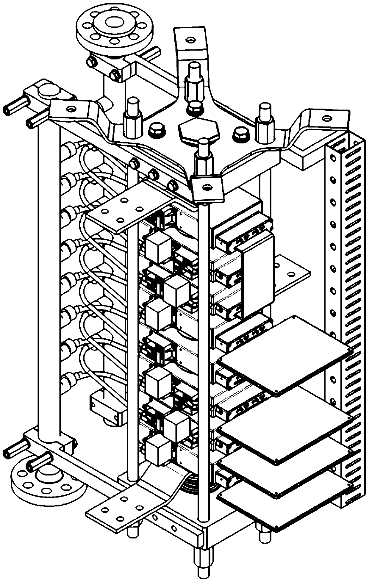 A high-power crimping type igbt package module fixture