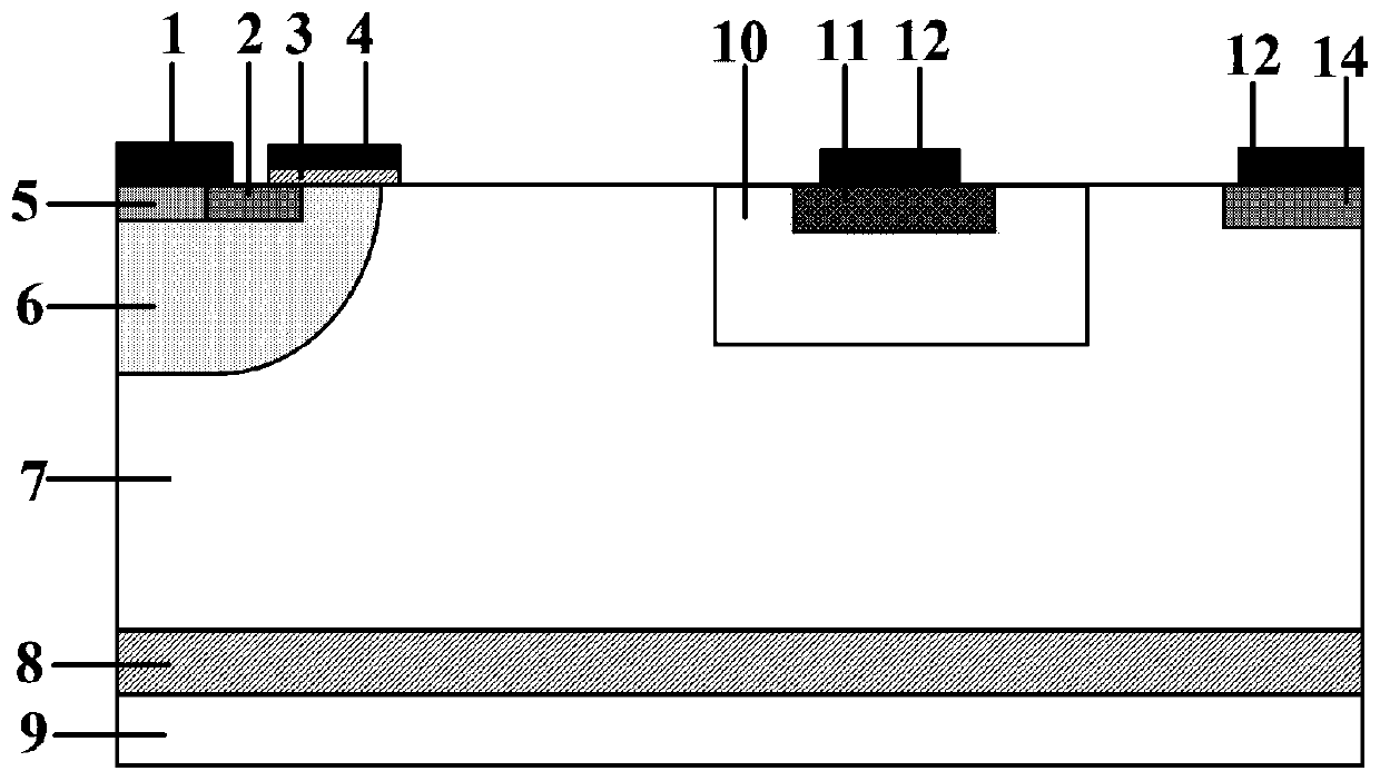 SA-LIGBT device with longitudinally separated anode