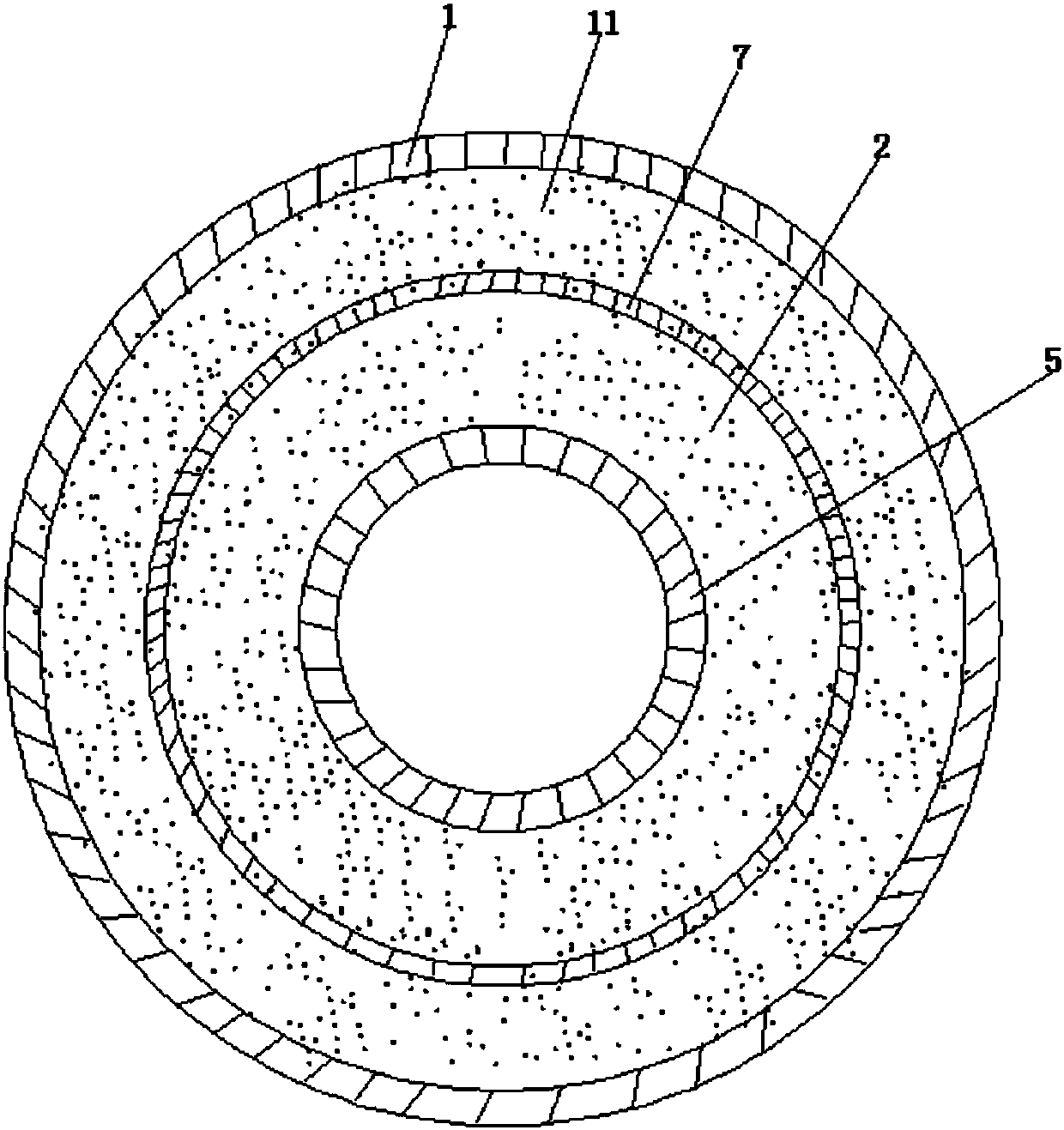 Internally-installed ring-type permanent magnet magnetic bearing and machining method thereof
