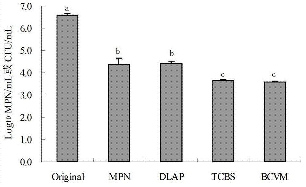 Method for quickly determining total amount of Vibrio parahaemolyticus in aquatic product