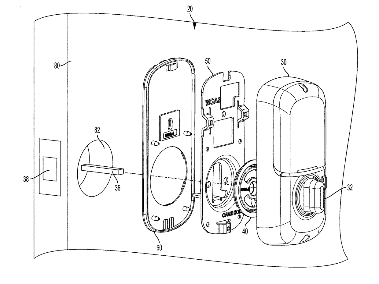 Channel gasket and plug for electromechanical lock