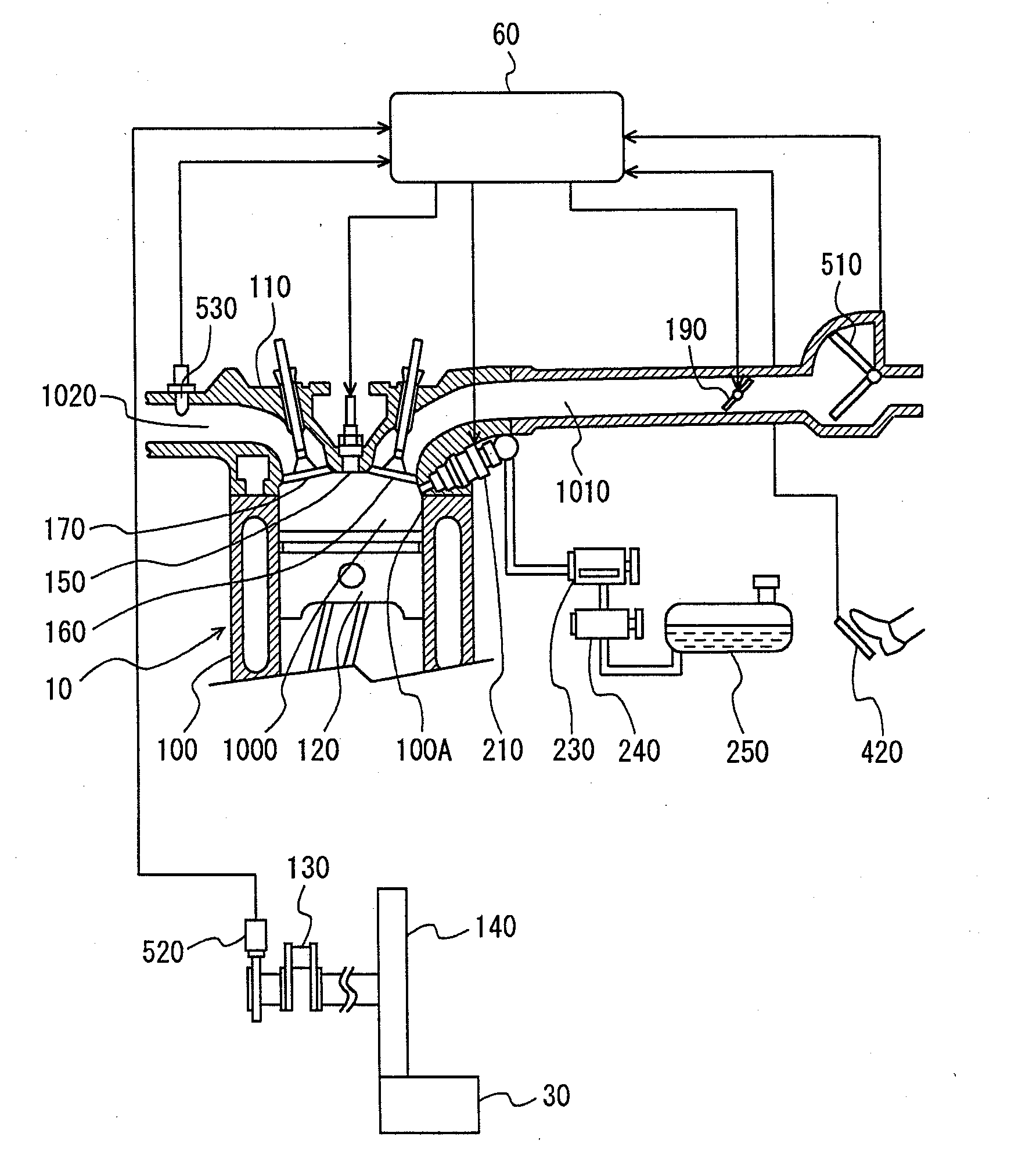 Control device and control method for spark-ignition direct-injection internal combustion engine