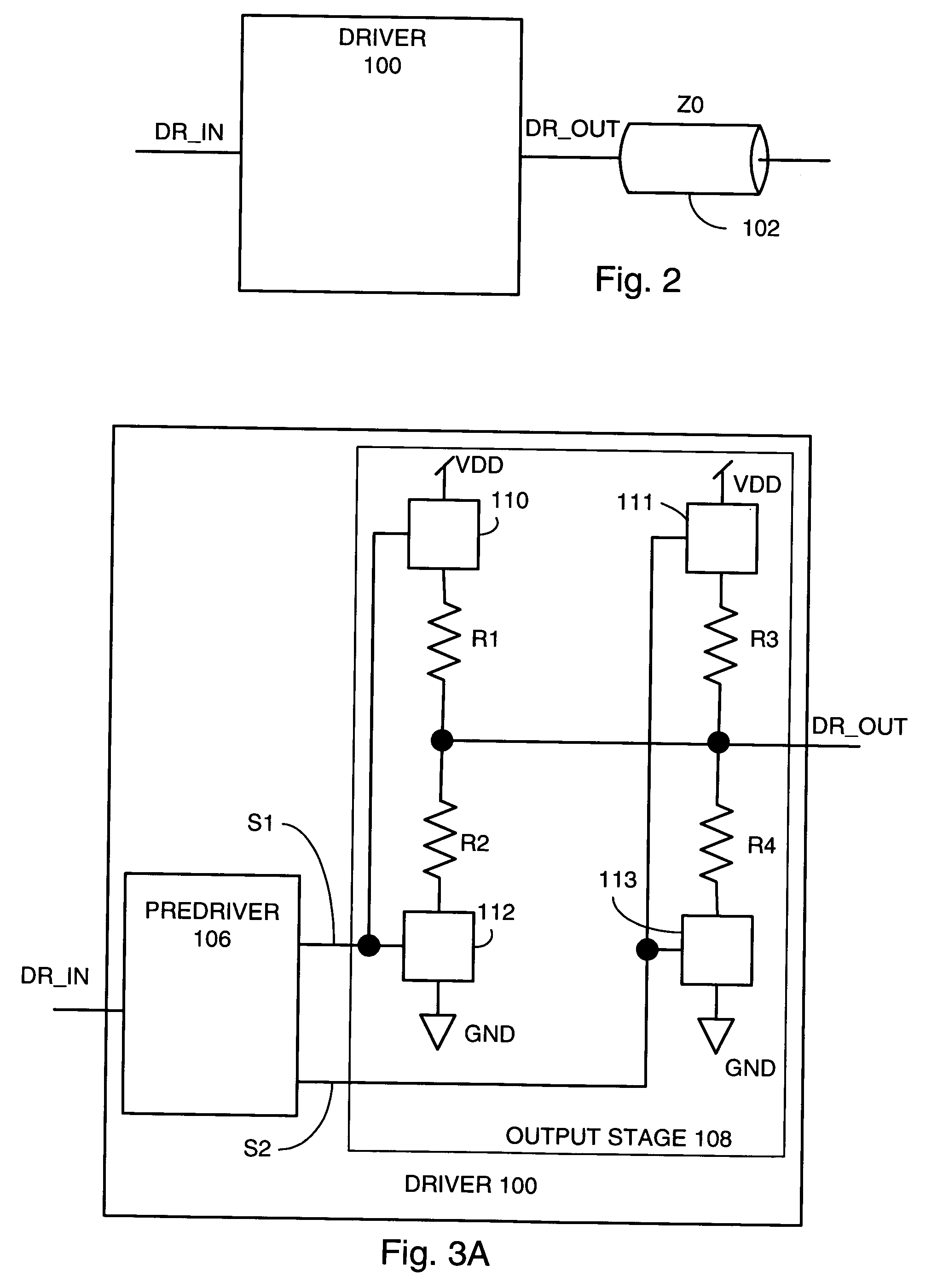 Precompensated driver with constant impedance